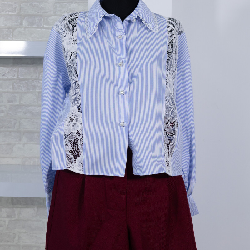 İNCİ DETAYLI GÖMLEK