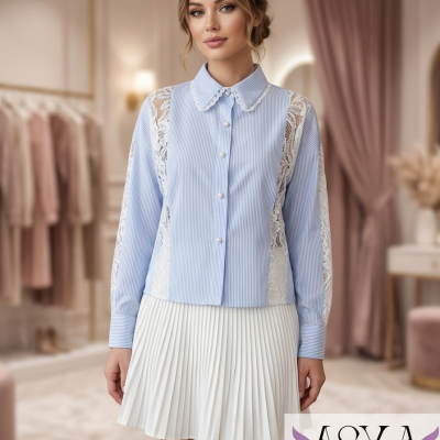 DANTELLİ İNCİLİ GÖMLEK