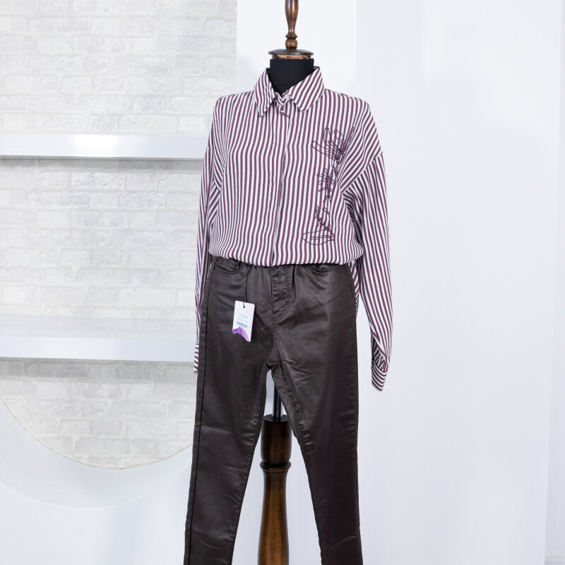 ÇİZGİLİ MODAL GÖMLEK