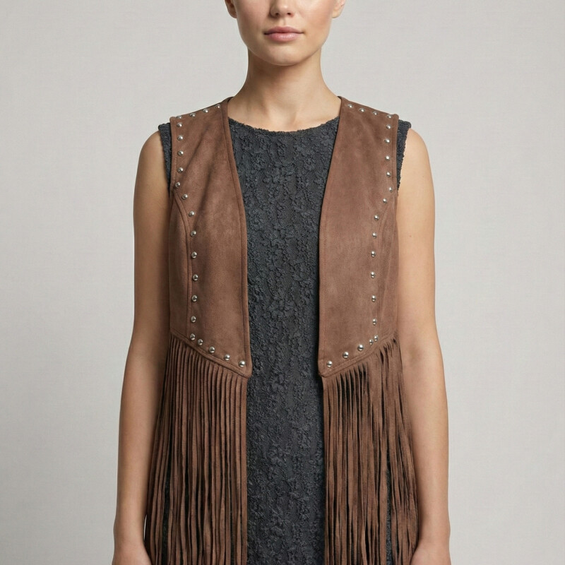 SÜET PÜSKÜLLÜ YELEK